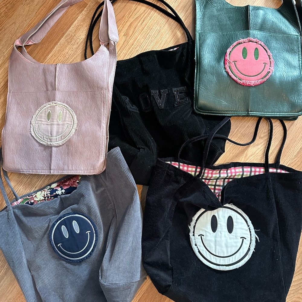 One Custom made large Smiley tote